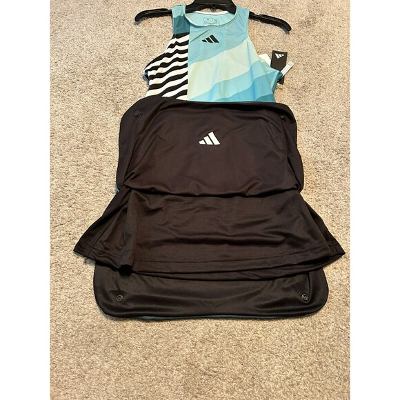 SZ M- Adidas Women's Aero Ready Transformative Tennis Dress, Flash Aqua /Black. - Picture 12 of 12